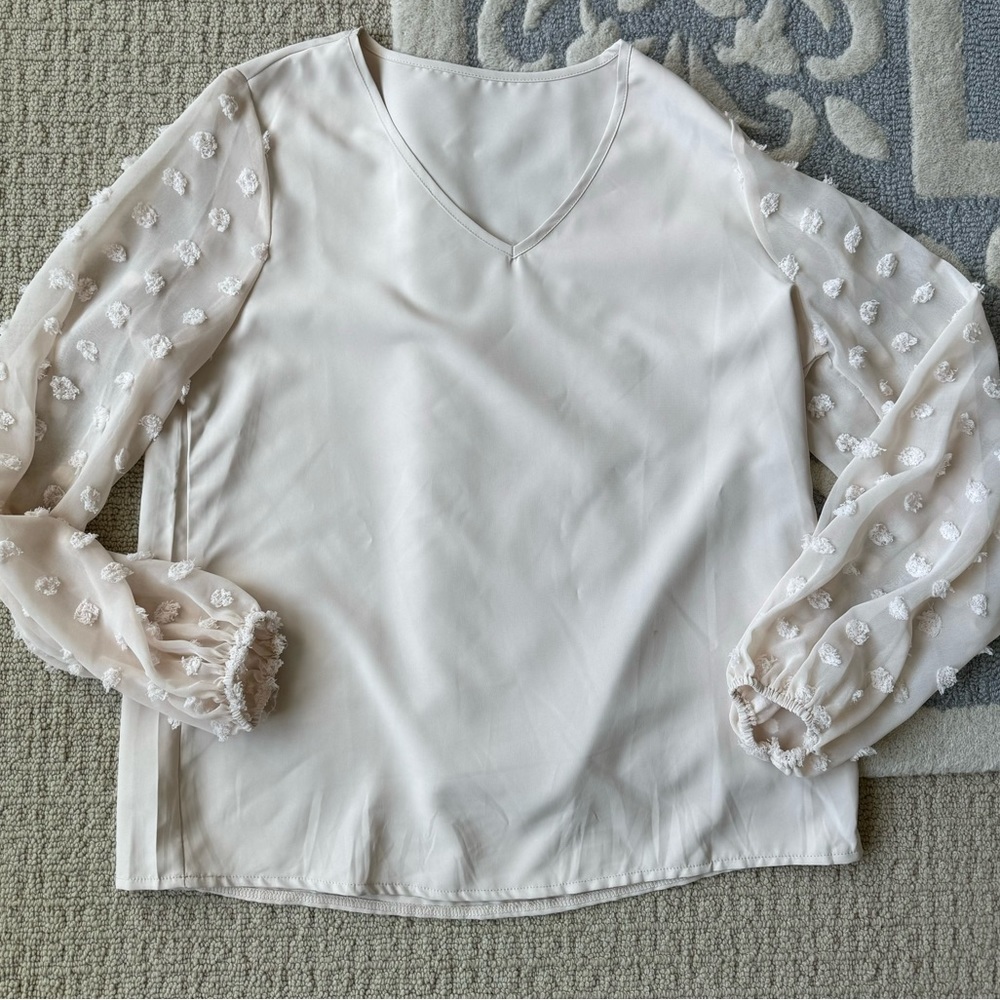 Shein light beige blouse
